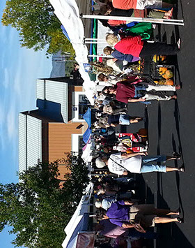 shopping at the outdoor farmers market